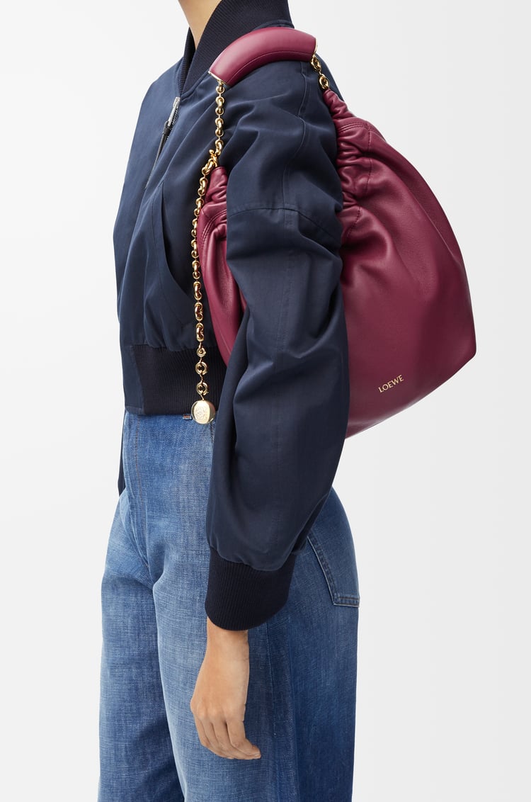 LOEWE Small Squeeze bag in mellow nappa lambskin Crimson