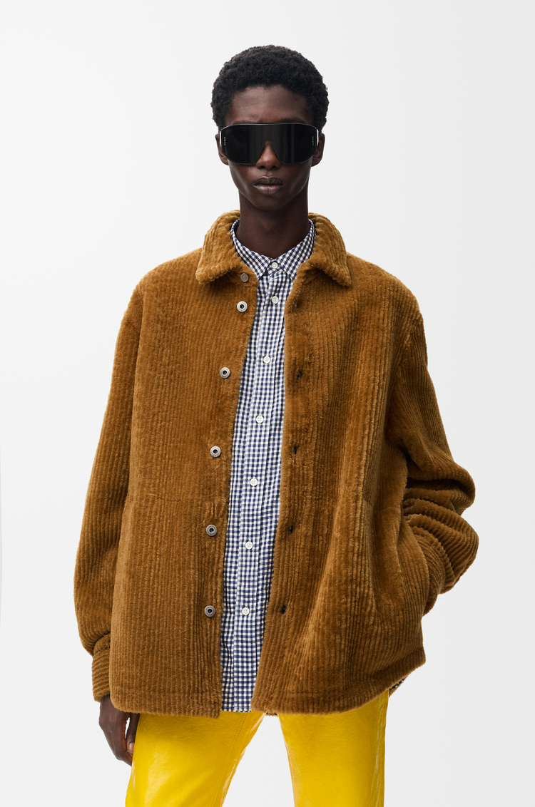 LOEWE Overshirt in shearling Camel