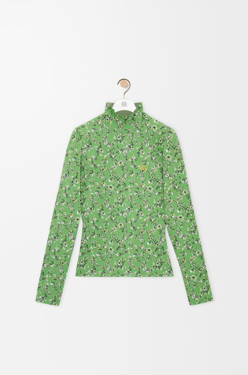 LOEWE Top en mezcla de viscosa Verde/Multicolor