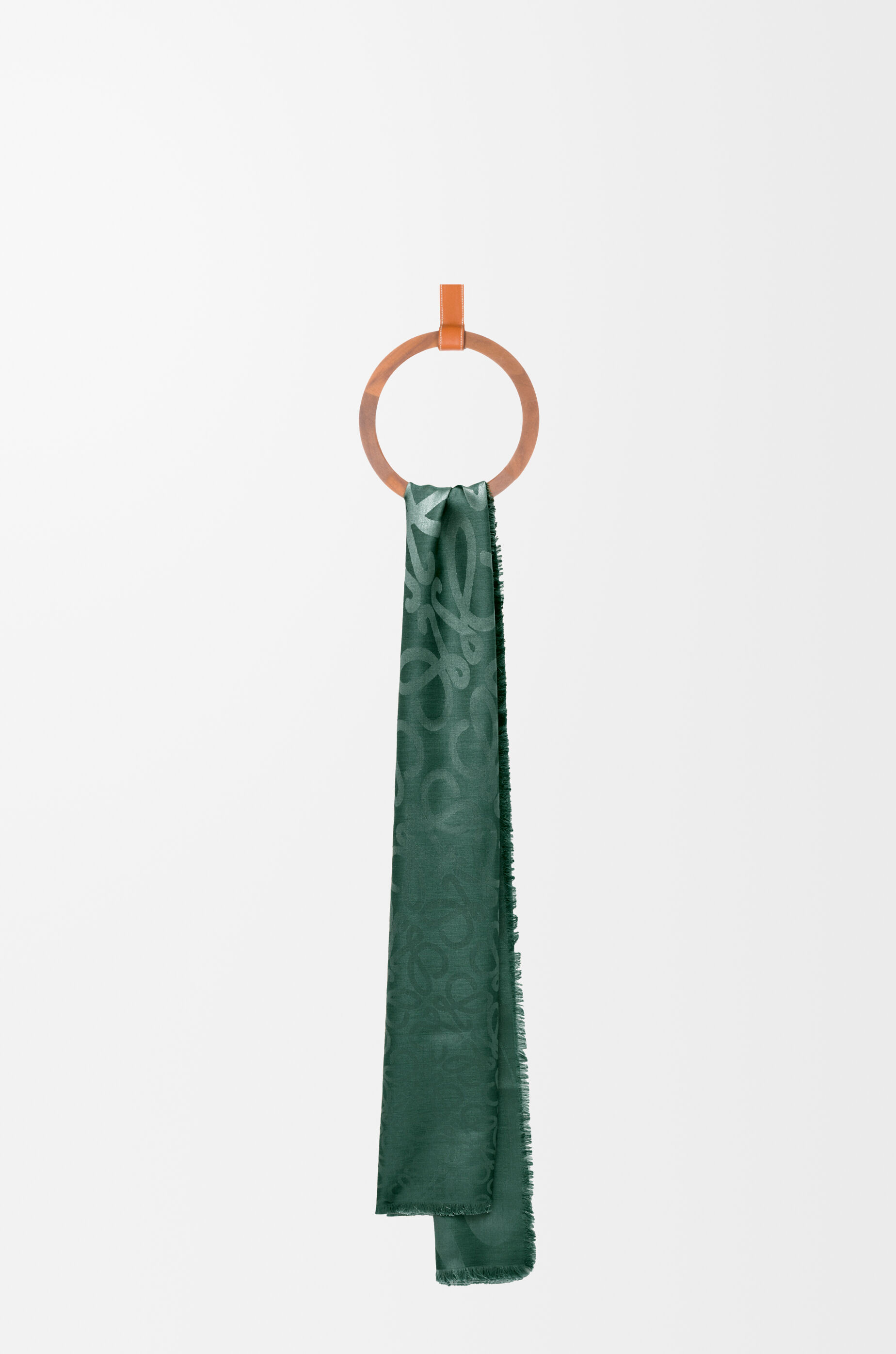 【良好品】 スカーフ（シルク&ウール） グリーン - LOEWE 小物