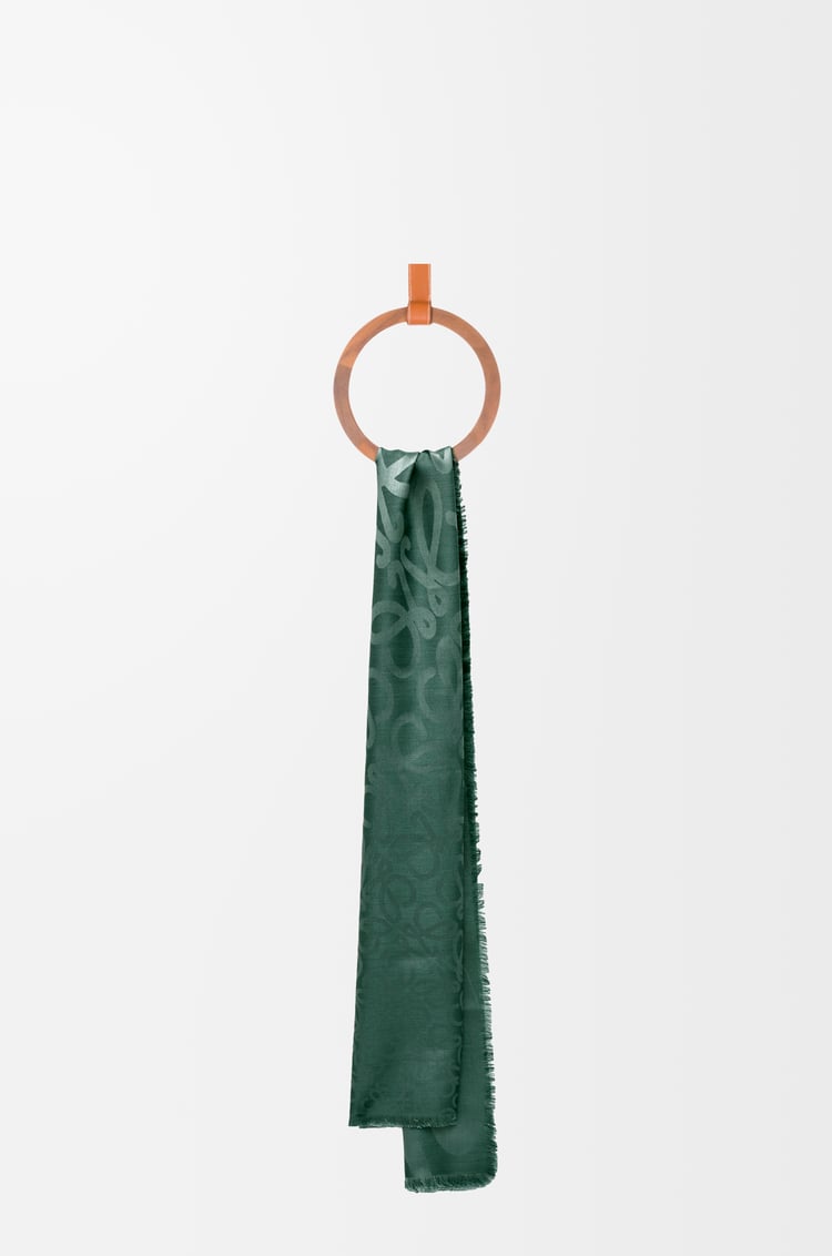 LOEWE Bufanda en seda y lana Vetiver
