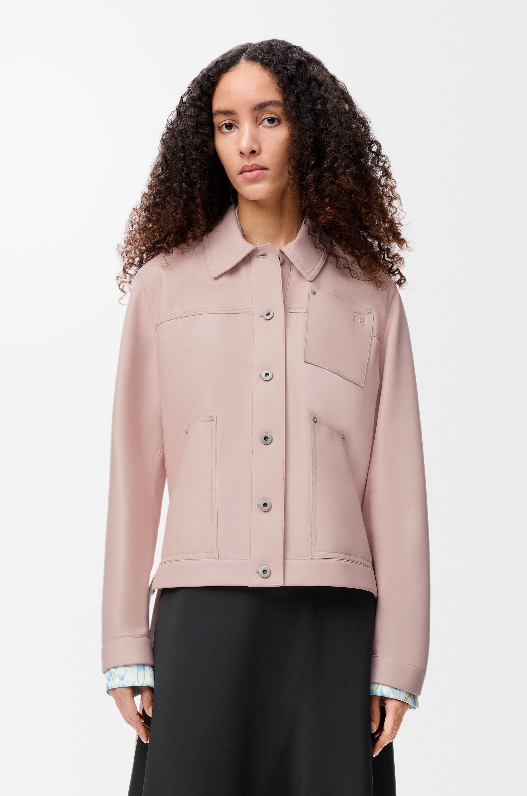 Workwear jacket in nappa lambskin Pink - LOEWE