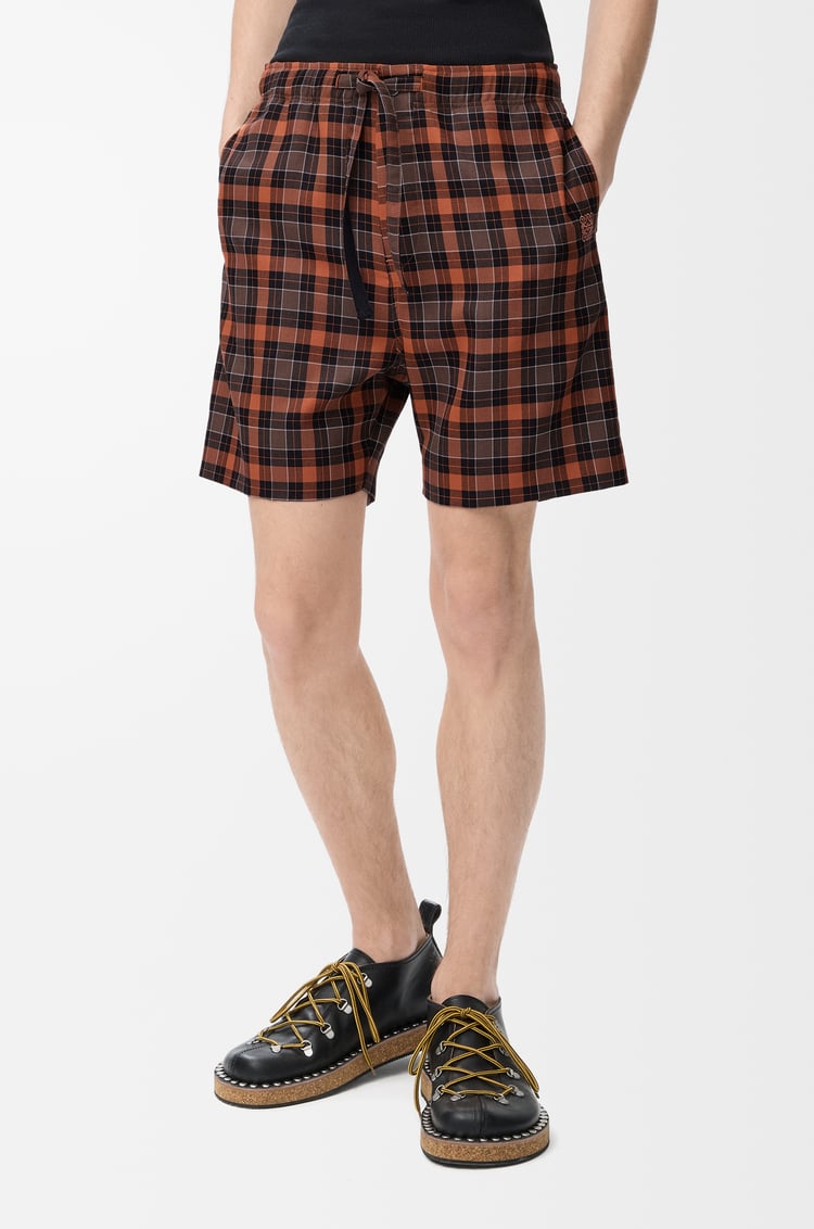 LOEWE Shorts in wool blend Orange/Black