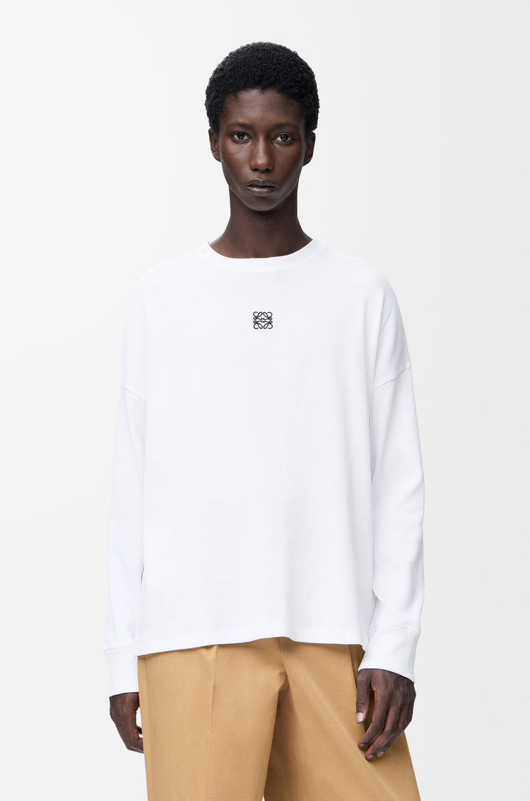 LOEWE 오버사이즈 핏 롱 슬리브 티셔츠 - 코튼 화이트
