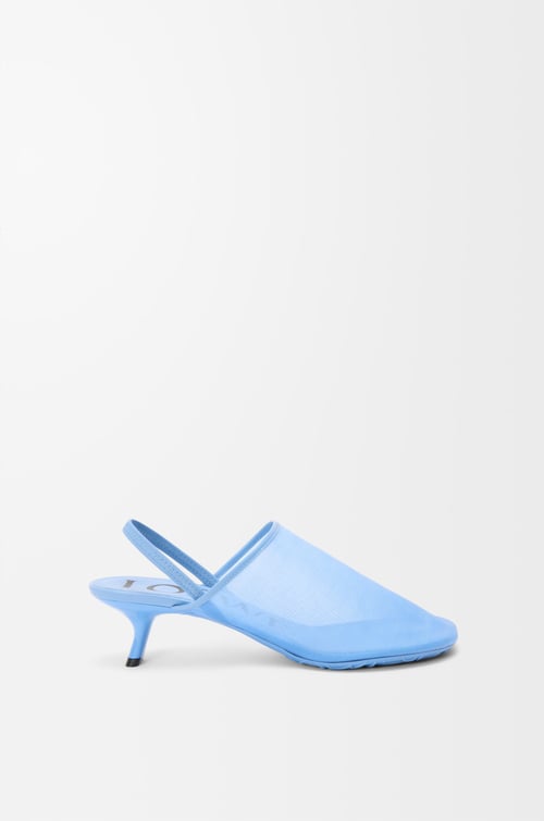 LOEWE Petal slingback heel sandal in mesh Sea Blue plp_rd