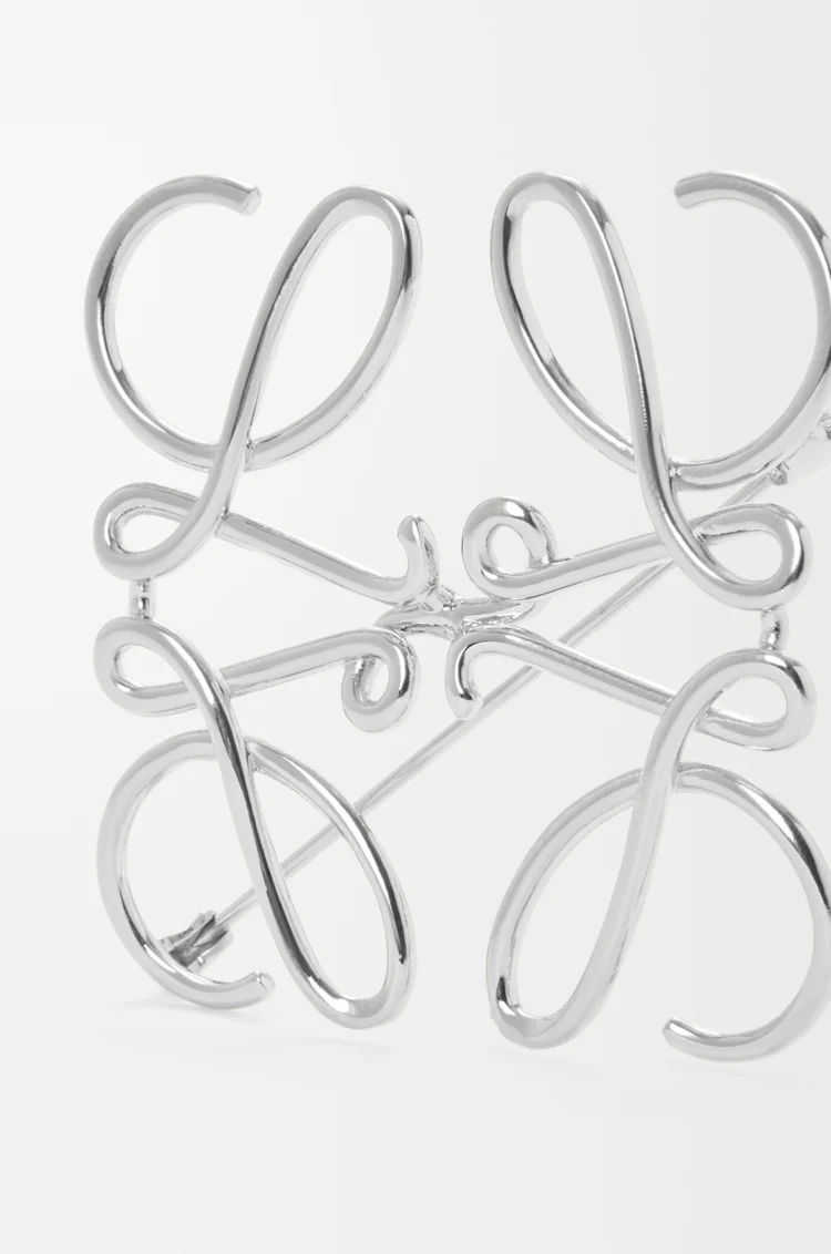 LOEWE Anagram brooch in metal Palladium