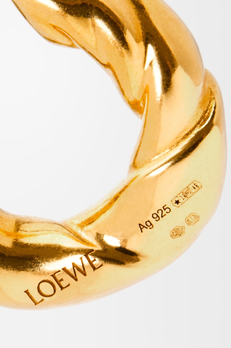 LOEWE Small nappa twist hoops in sterling silver Gold