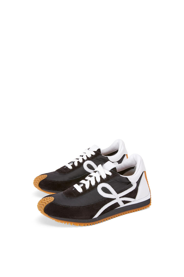 LOEWE 尼龙和绒面革 Flow 运动鞋 黑色/白色 pdp_rd
