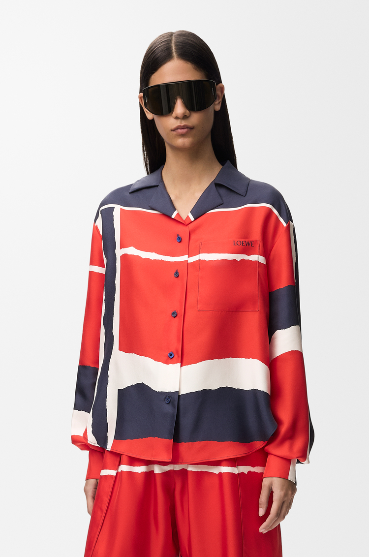 LOEWE Pyjama blouse in silk Red/Multicolour