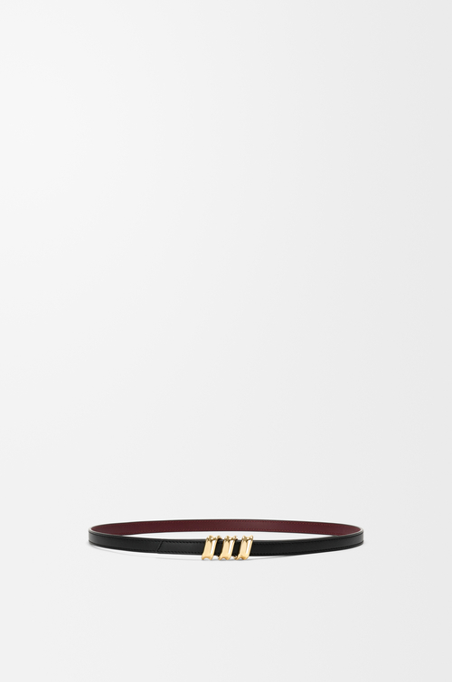 LOEWE Ceinture réversible Coil en cuir de veau lisse Noir/Rouge Cuivré Rosé/Doré