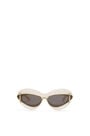 LOEWE Gafas de sol cat-eye doble en acetato y metal Marfil/Marrón