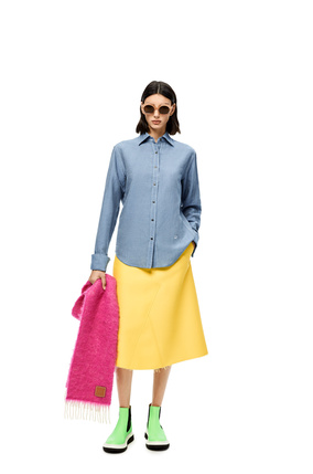 LOEWE Classic shirt in linen and cotton Blue Denim plp_rd