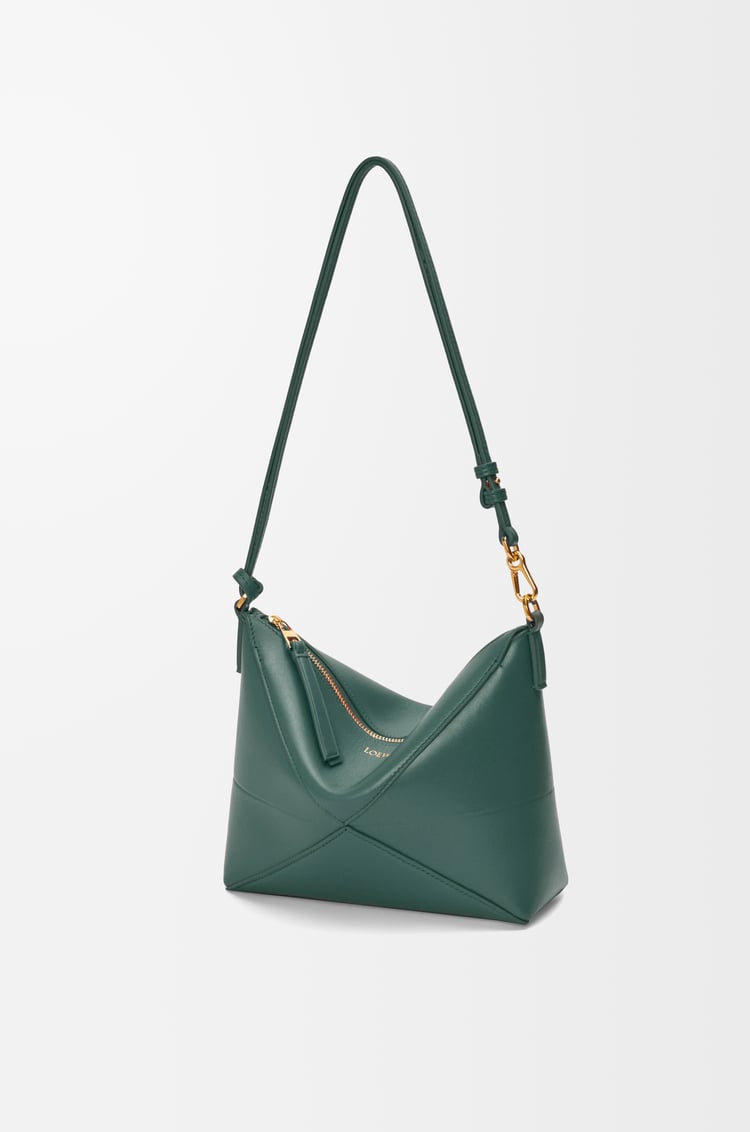 LOEWE 亮面纳帕牛皮革 Puzzle Fold pouch 香根草绿
