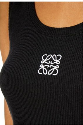 LOEWE Camiseta cropped Anagram de algodón sin mangas Negro/Blanco plp_rd