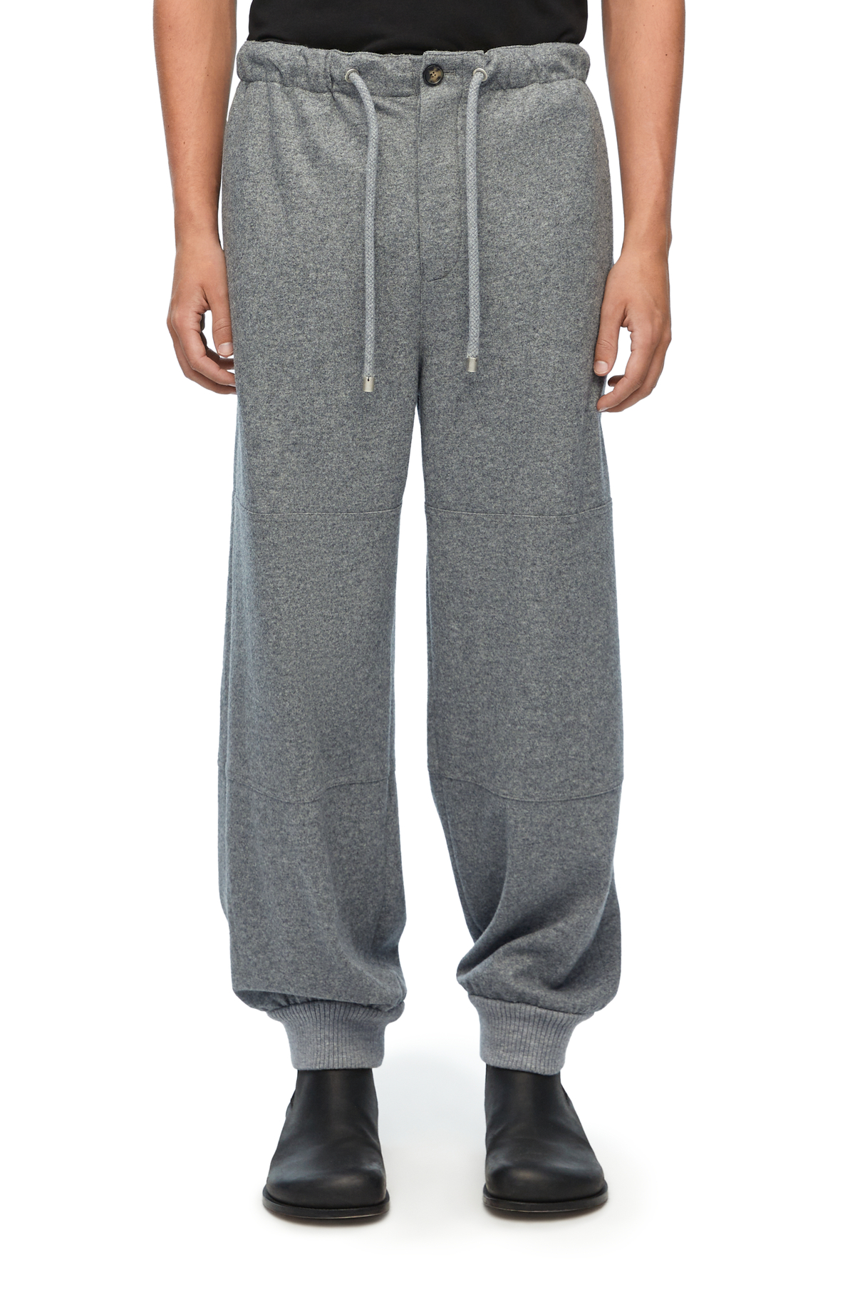 Trousers in wool and cashmere Grey Melange - LOEWE