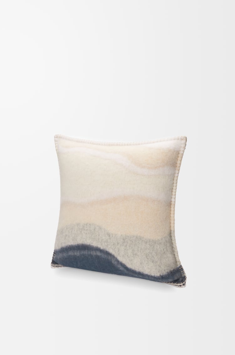 LOEWE Cushion in alpaca and wool blend Light Beige/Multicolor