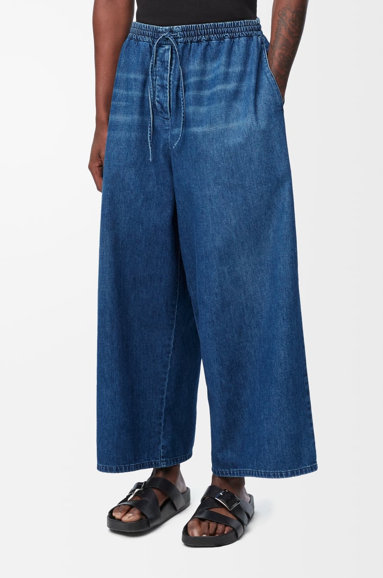 LOEWE Cropped trousers in denim Light Blue