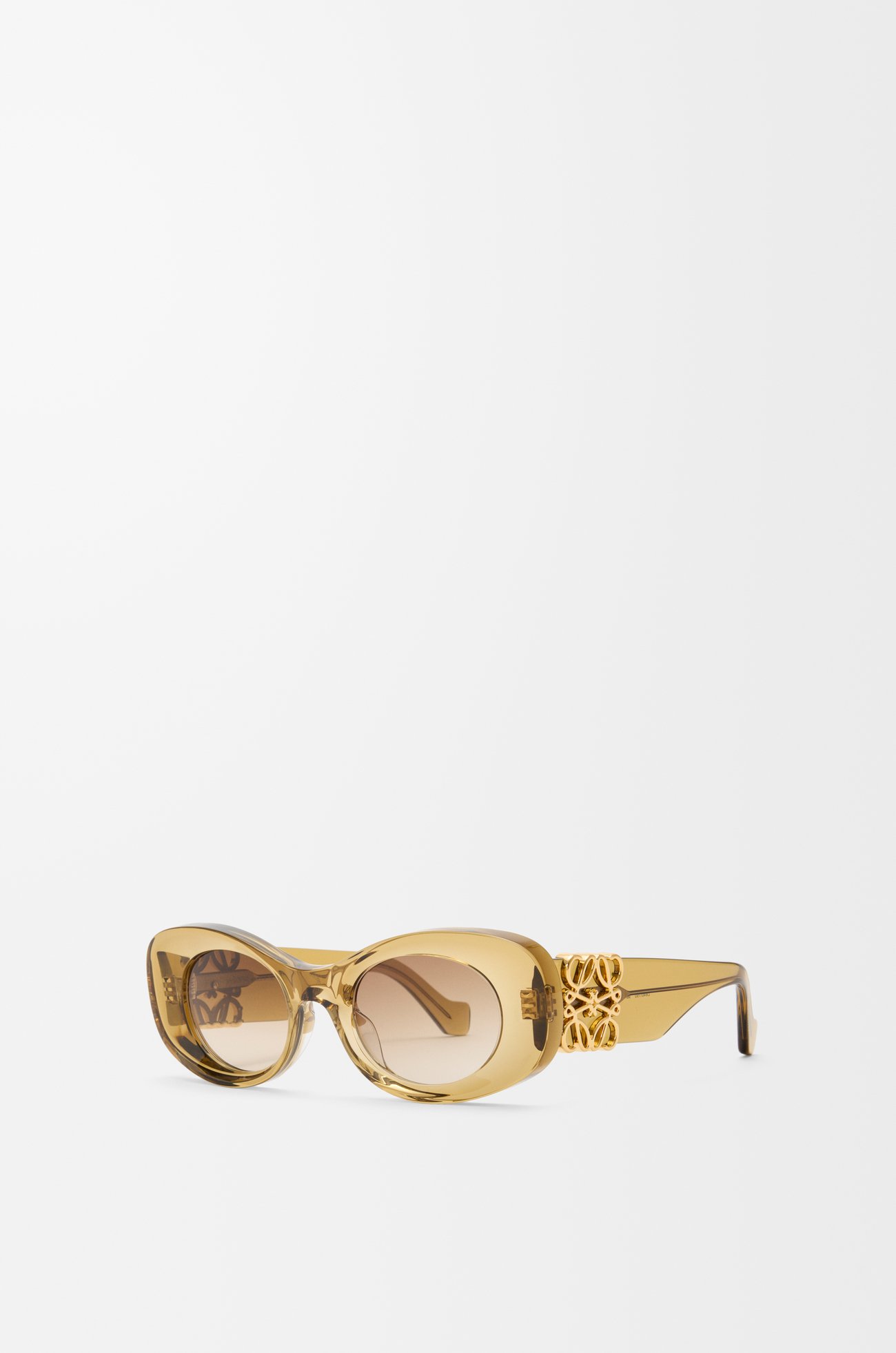 LOEWE Gafas de sol Beveled Oval Maxi Anagram Oliva Transparente