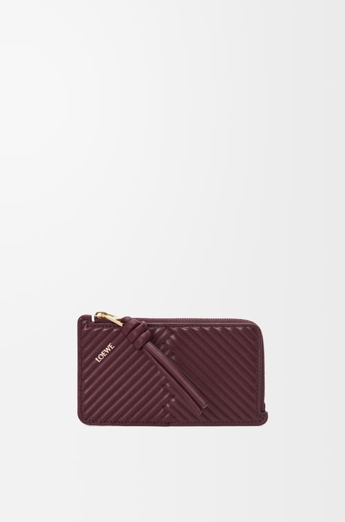 LOEWE Knot coin cardholder in shiny nappa calfskin Dark Burgundy plp_rd