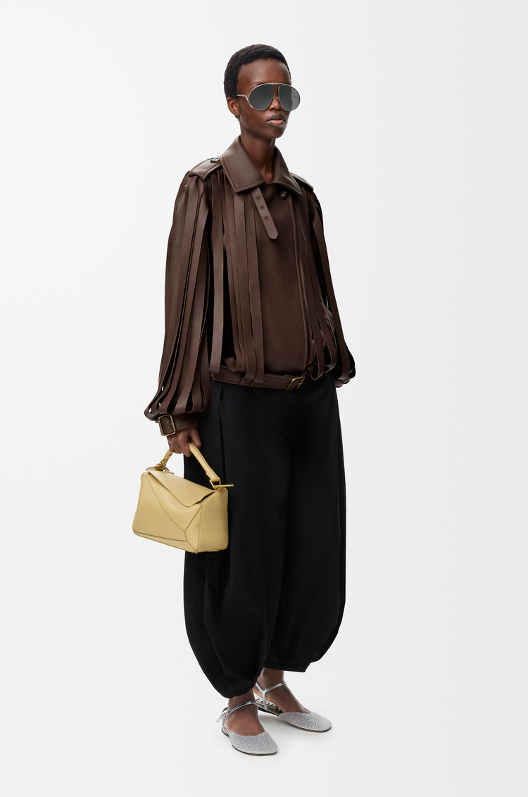 LOEWE 納帕小羊皮夾克 棕色