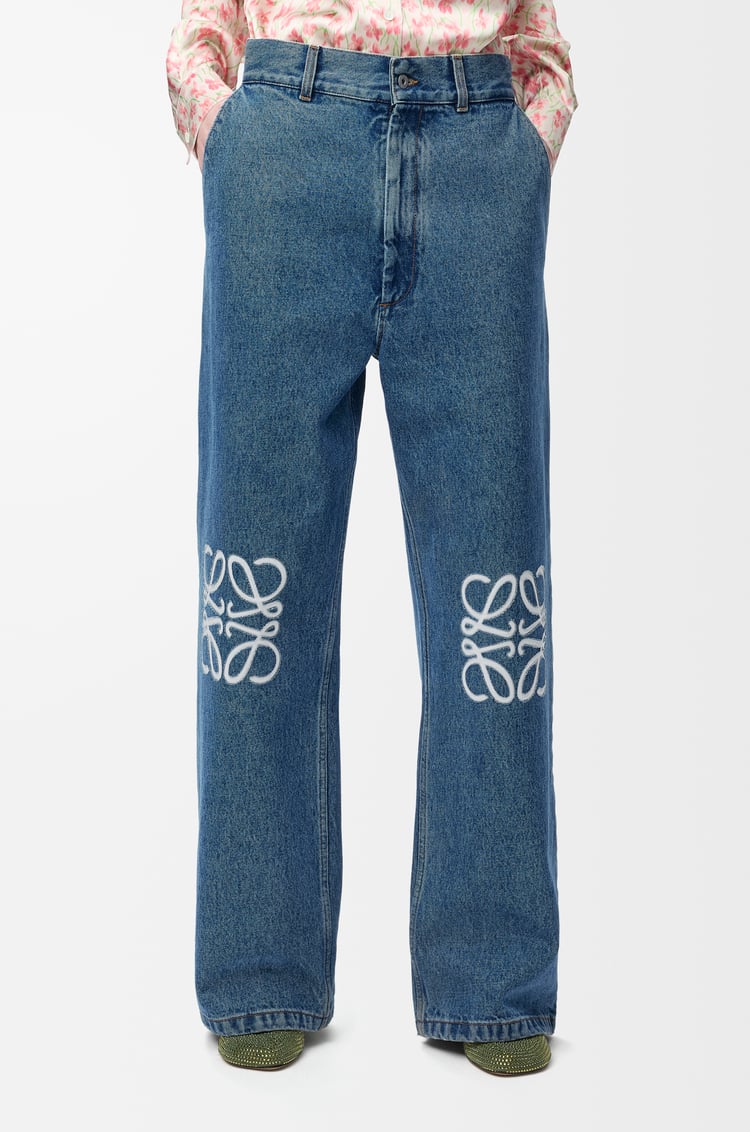 LOEWE Pantalón vaquero holgado Anagram en denim Azul Vaquero