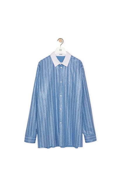 LOEWE Camisa con cristales en algodón Azul Piedra plp_rd