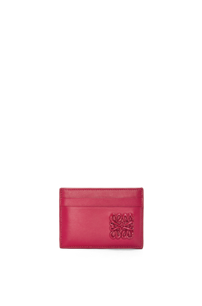 LOEWE Inflated Anagram plain cardholder in satin calfskin Ruby Red Glaze