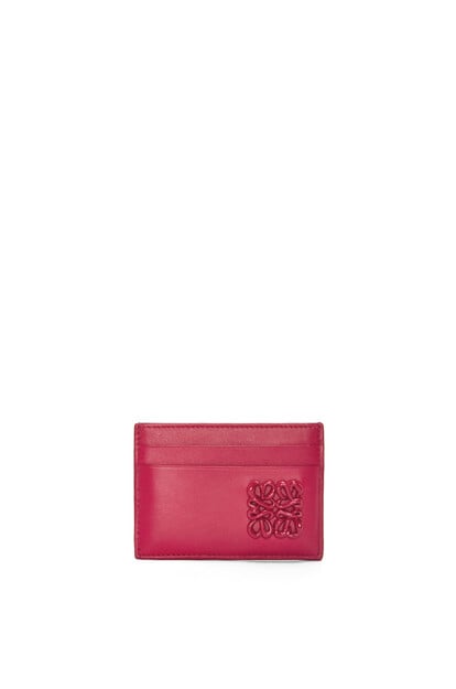 LOEWE Inflated Anagram plain cardholder in satin calfskin Ruby Red Glaze plp_rd