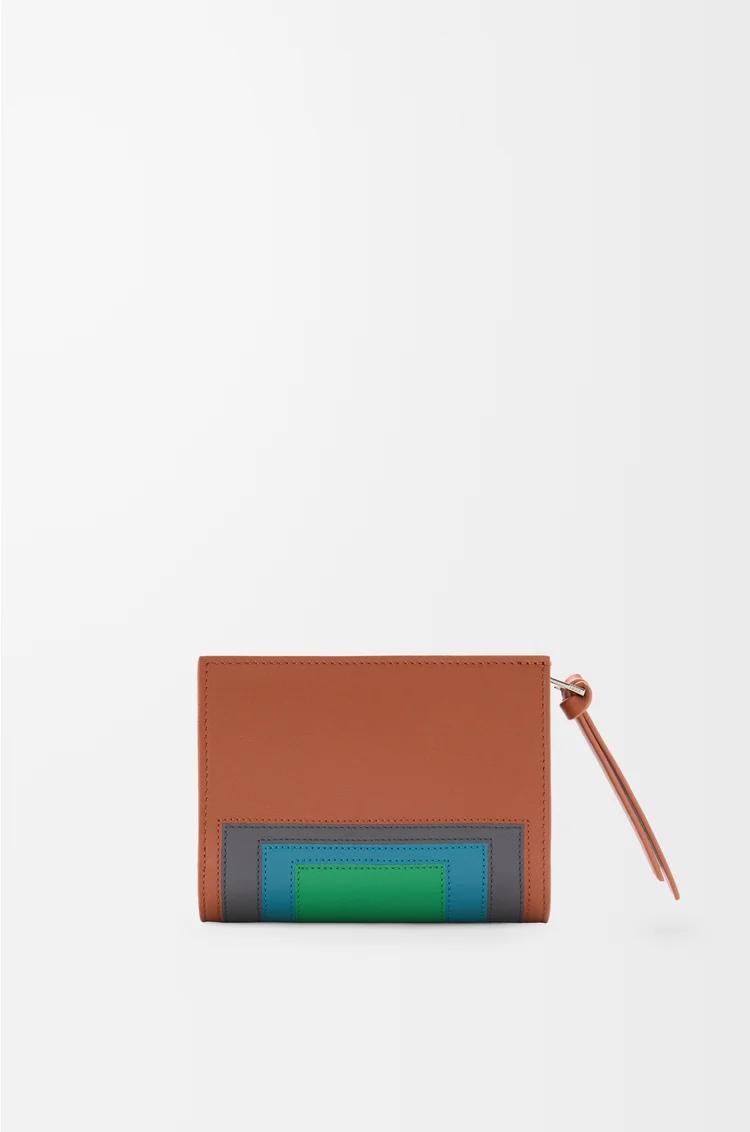 LOEWE 컴팩트 지갑 - 나파 카프스킨 캐러멜/브라이트 그린