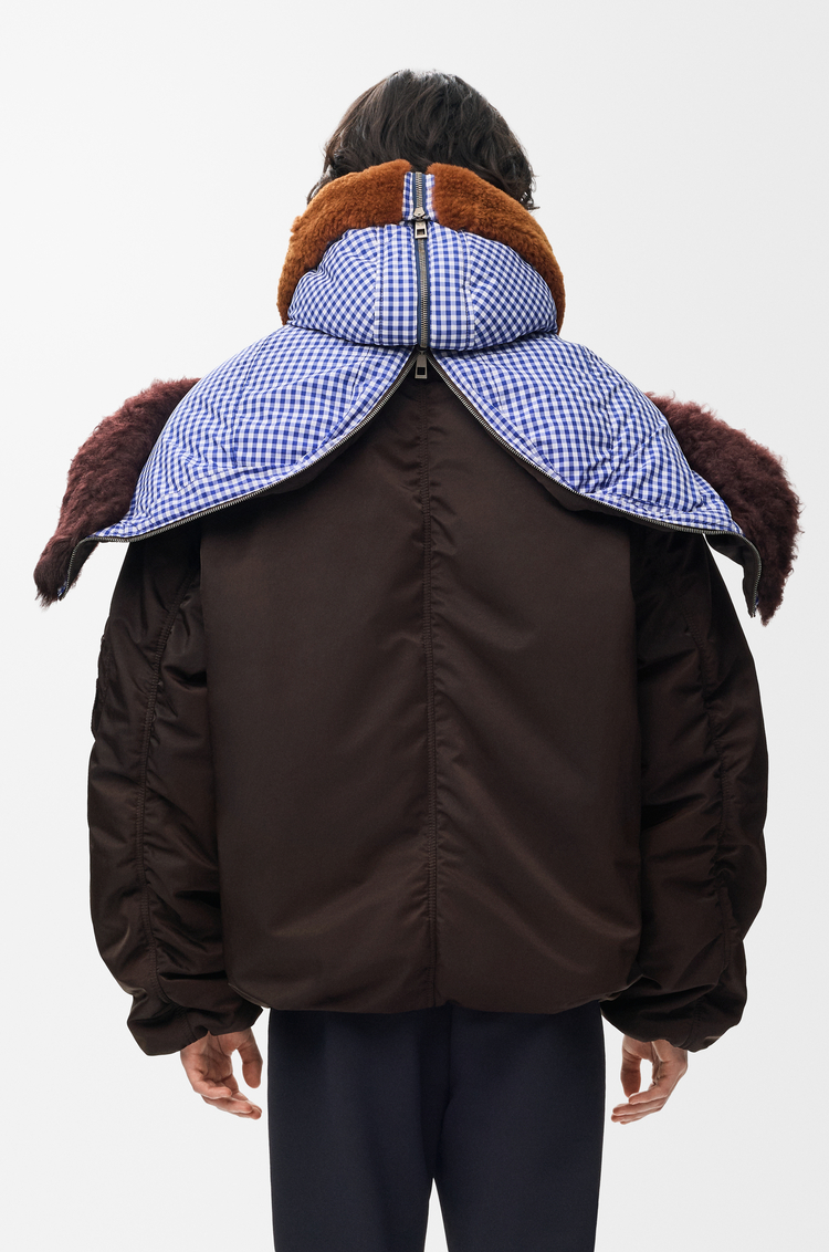 LOEWE Bomberjacke aus technischem Shell Braun