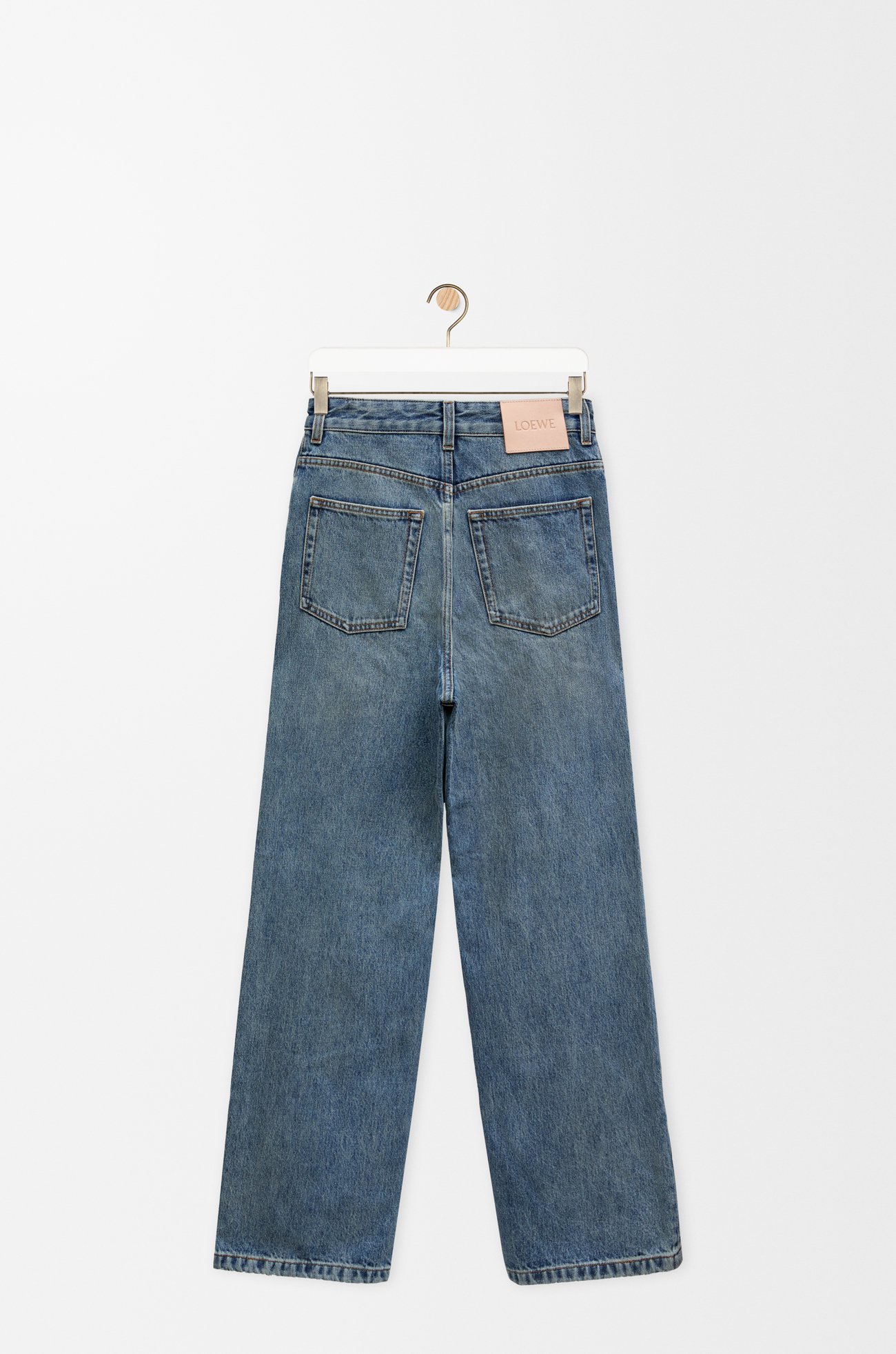 LOEWE 丹宁布 Anagram 宽松牛仔裤 水洗牛仔蓝