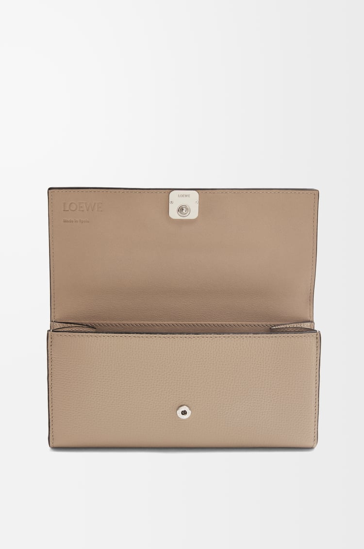 LOEWE Anagram continental wallet in pebble grain calfskin Sand