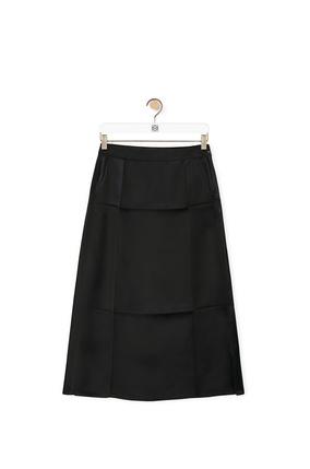 LOEWE Slip midi skirt in satin Black