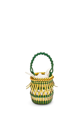 LOEWE Small Fringes Bucket bag in calfskin Yellow/Green