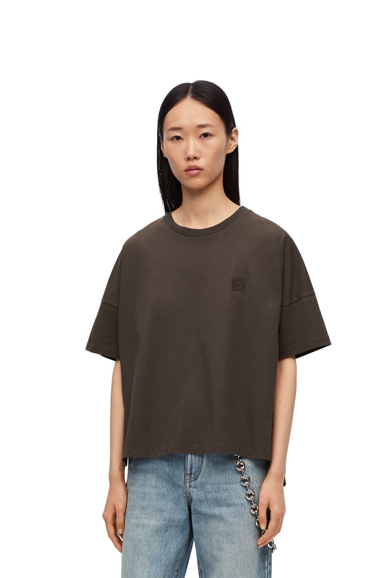 LOEWE Boxy fit T-shirt in cotton Dark Taupe