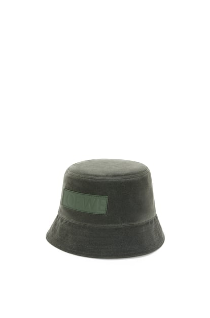 LOEWE Bucket hat in waxed canvas and calfskin 深鼠尾草色