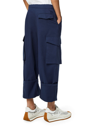 LOEWE Multi pocket drawstring trousers in cotton Petroleum plp_rd