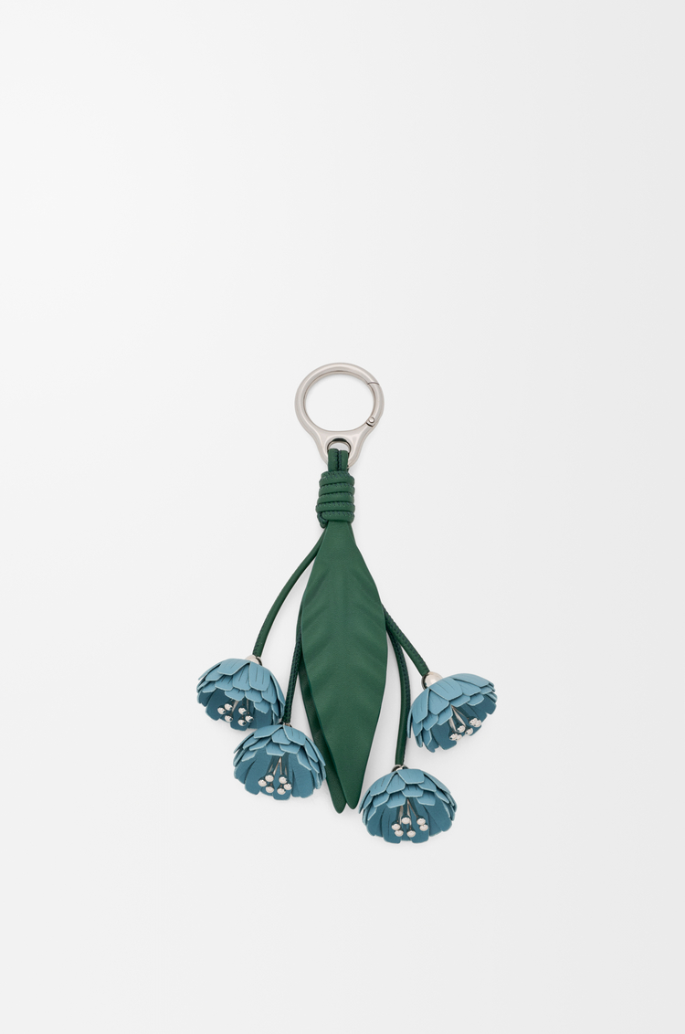 LOEWE 经典牛皮革花卉挂饰 蓝色/绿色