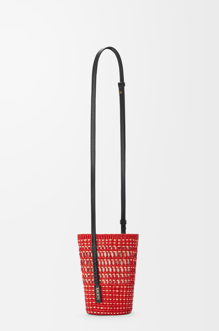 LOEWE Braid pocket in iraca palm and calfskin 紅色/自然色