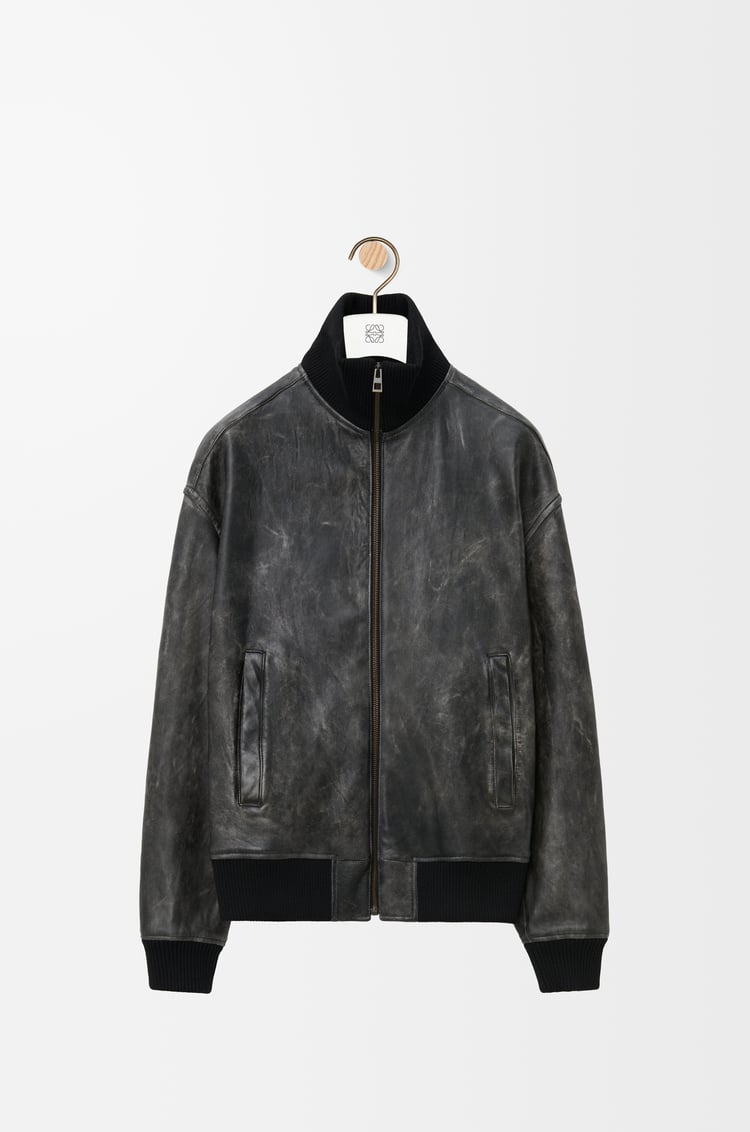LOEWE Zip-up jacket in nappa lambskin Washed Black