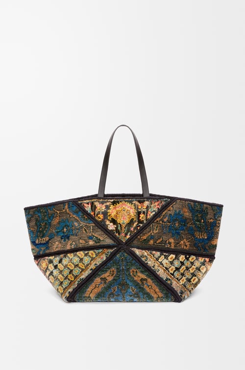 LOEWE 超大号丝绸和羊毛地毯材质 Puzzle Fold 手袋 多色