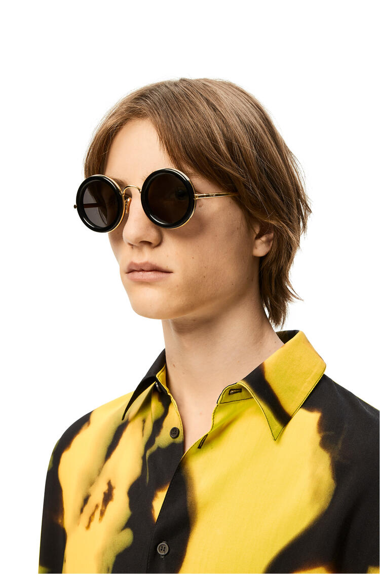 LOEWE Round sunglasses in acetate Black Gold pdp_rd