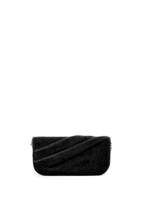 LOEWE Bolso Goya clutch largo en piel de ternera y seda Negro plp_rd