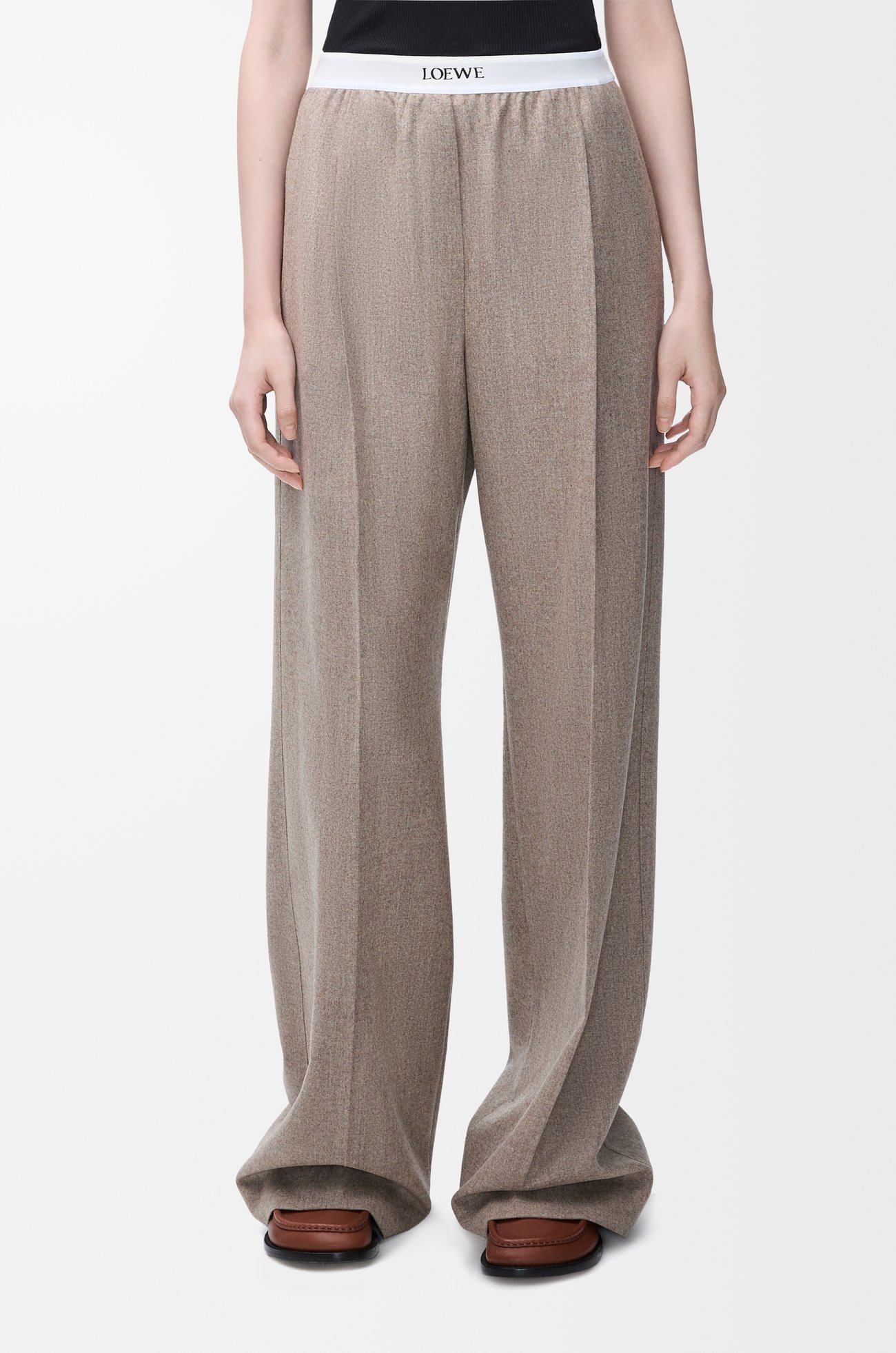 LOEWE Trousers in wool and cashmere Beige