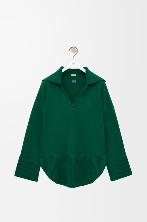LOEWE Polo sweater in cashmere Green
