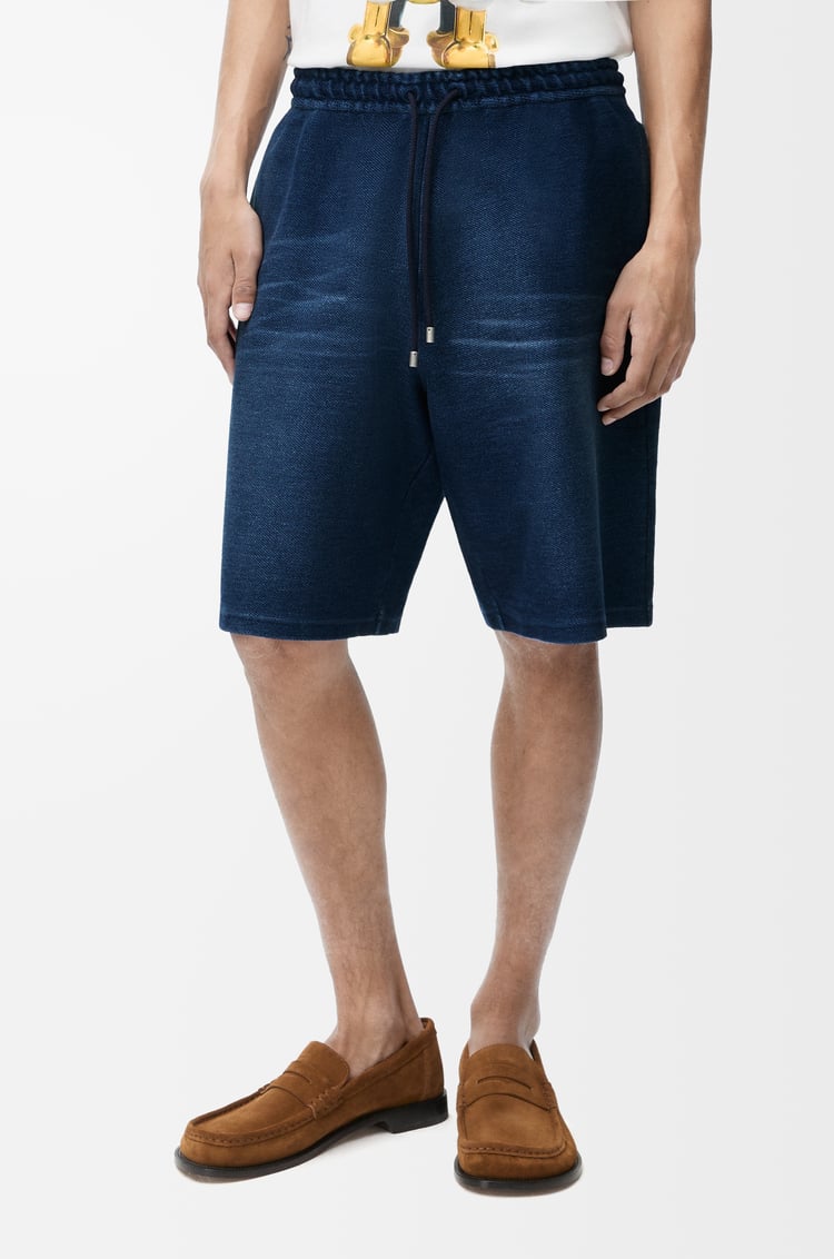 LOEWE Pantalón corto en algodón Azul Índigo