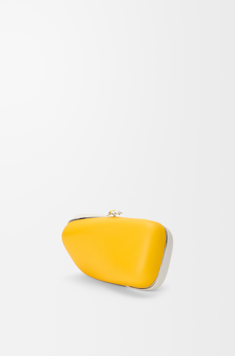 LOEWE Twisted Minaudiere in bicolour nappa lambskin Daisy Yellow/White