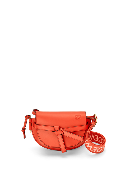 LOEWE Mini Gate Dual bag in soft calfskin and jacquard Sunrise Orange