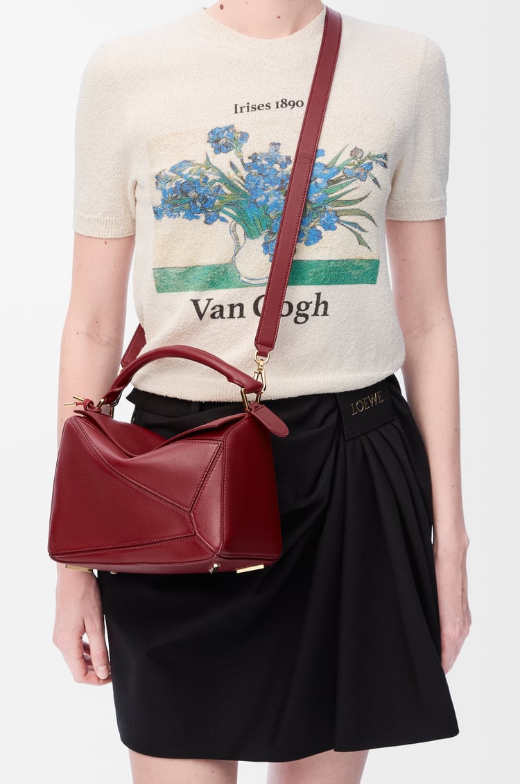 LOEWE Small Featherlight Puzzle bag in nappa lambskin Burnt Red
