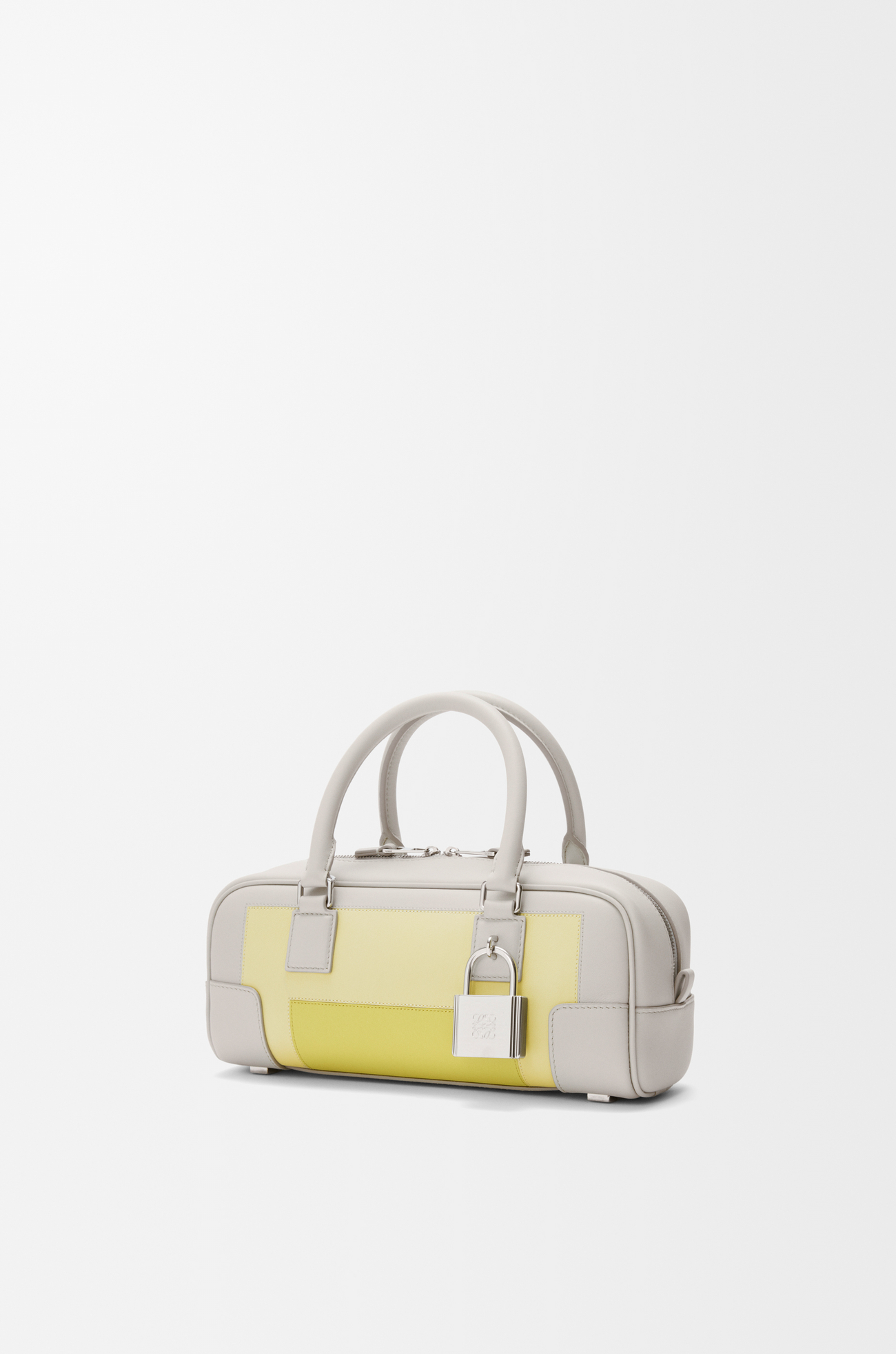 LOEWE 纳帕牛皮革 Amazona Cropped 23 手袋 淡灰色/浅黄晶色